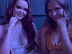 Wild lesbian friends get naughty and have a steamy car encounter