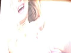 Babe, Stor pik, Blondine, Pik sutte, Sædskud, Sort, Hårdt, Trekant