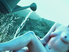 Rubia, Pareja, Hembra, Besar, Masturbación, Madres para coger, Al aire libre, Tetas