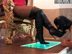 Femdom, Fetysz, Fetysz stóp, Niemiecki, Obcasy, Niewolnik