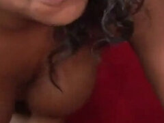 Ebony skinned Tiffany Staxxx busty BBW enjoys toys and black cock