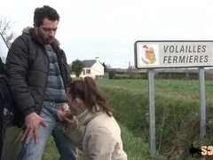Sophie, a slutty farmer in a hurry to take a cock in her ass