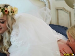 Robby is lucky to fuck two gorgeous brides at the same time