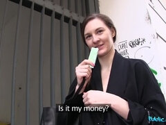 Tall Russian Bends Over for Cash