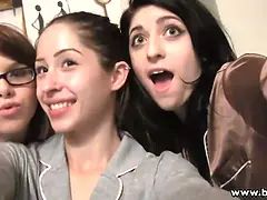 Brunetta, Occhiali, Hd, Lesbica, Piccola, Dildo indossabile, Ragazza, Tette