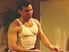 美女, デカチン, ブロンド, フェラチオ, ボンデージ, 中出し, なめる, ヴィンテージ