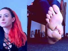 Your new home beneath my desk, where you can worship my mesmerizing soles