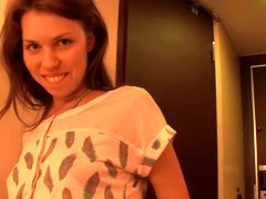 Kuřba, Brunetka, Masturbace, Pička, Běhna, Překvapení