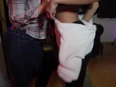 Slaapkamer, Grote mammen, Rondborstig, Hondjeshouding, Gezichtzitten, Doordringend, Realiteit, Trio