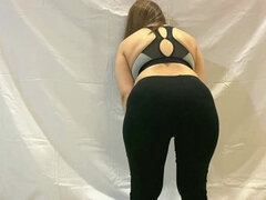 Hot Yoga with Mommy in Tight Leggings and Sports Bra