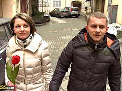 Blondine, Blasen, Öffentlich, Russisch