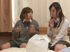 Japanese schoolgirls sexually aroused by seeing a porn video 02