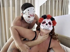 Big ass, masked, hard rough sex