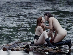 Kutya póz, Szőrös, Csókolózás, Leszbikus, Természetes mellek, Nuni, Vékony, Tini