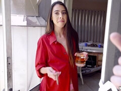 Sucer une bite, Brunette brune, En levrette, Fille latino, Pov, Maigrichonne, Adolescente, Nénés