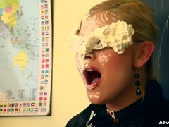 Blondin, Brunett, Tjejfajt, Latex, Underkläder, Olja, Stockings, Våt