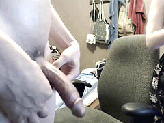 Girlfriend masturbates her man for the first time