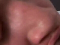 Dude fucked her then cums on her feet