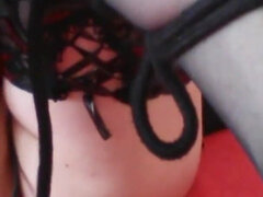 Tranny Bounded with Sex-toy Has to Cum