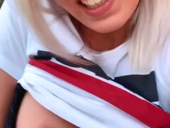 Grosse titten, Blondine, Fingern, Hd, Masturbation, Orgasmus, Im freien, Öffentlich