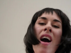 Olive Glass shows her nice butt while riding cock in POV video