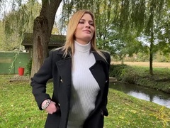 In den arsch, Grosse titten, Blondine, Paar, Spermaladung, Hd, Strümpfe