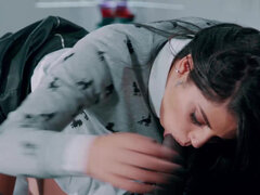 Noire, Sucer une bite, Brunette brune, Hard, Interracial, Fille latino, Chatte, Adolescente