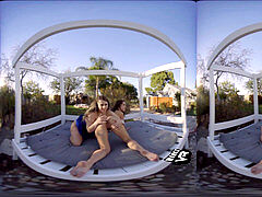 steaming sapphic fucky-fucky With Lexi Belle and Jenna Sativa in Virtual Reality