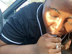 black bbw gulps nut in the car
