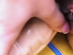 Tiny Kaiya Lynn Stretches Her Holes Wide with a Monster Toy Outdoors