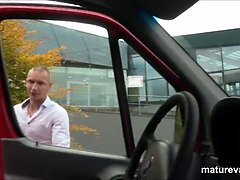 Chubby granny picks up young cock at MatureVan