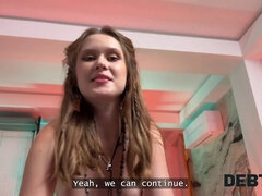 Debt4k. teenager fortune-teller with firm tits and Nice Ass provided a magical ritual with her vulva
