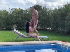 Sperm skott, Bakfra, Tysk, Hd, Milf, Utendørs, Basseng, Offentlig