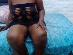 Amatoriale, Bella grossa formosa, Culo grosso, Nero, Lingerie, Solo