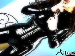 Grosser arsch, Grosse titten, Braunhaarige, Fetisch, Hd, Latex, Masturbation, Titten