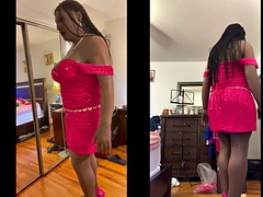 Verga grande, Negro, Fetichismo travestista, Consolador, Ébano, Masturbación, Público, Transexual