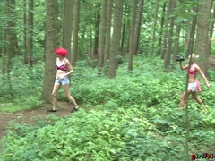 Lesbian outdoor pussy eating fun
