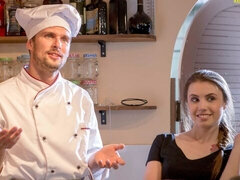 Culo grosso, Grande cazzo, Pompino, Da dietro, Cucina, Tette naturali, Rasata, Tette