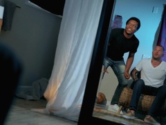 Amerikansk, Badrum, Sovrum, Gapande, Naturliga tuttar, Kort hår, Tatuering, Tuttar