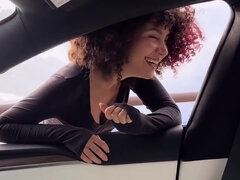 Public Blowjob. Beatrice Segreti Has Fun With Her Husband And A Stranger!