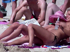 Caught and hidden cam Real lesbian teenagers at Beach on Ballerman 6