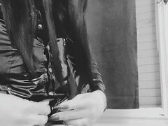 Hot in Shiny Pvc Clothes, Lack Pants, Gloves...
