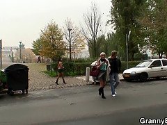 Old granny prostitute picked up for play