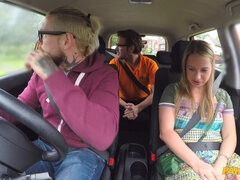 Leie, Blasen, Auto, Im freien, Muschi