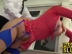 Bondage disciplin sadomasochisme, Store bryster, Blondine, Pik, Dominerende, Give finger, Hårdt, Strømper