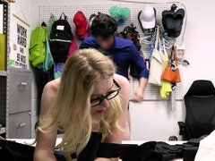 Blonde-haired thief with glasses gets punished for stealing