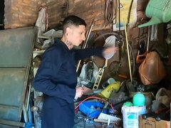 Amerikanisch, Grosser schwanz, Blasen, Braunhaarige, Paar, Schwul, Rau, Tätowierung