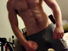 Muscle worship and jerking off