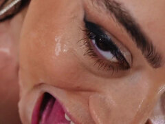 Amerikansk, Stor kuk, Avsugning, Brunett, Par, Sperma shot, Pov, Grov