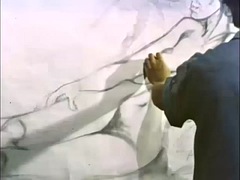 美女, フェラチオ, 茶髪の, イく瞬間, レズビアン, 三人, オッパイの, ヴィンテージ